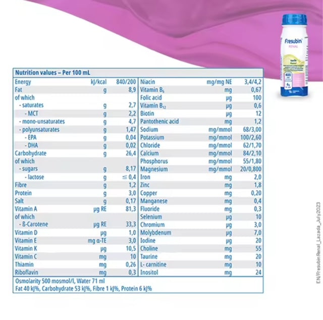 FRESUBIN RENAL DRINK VANILLA